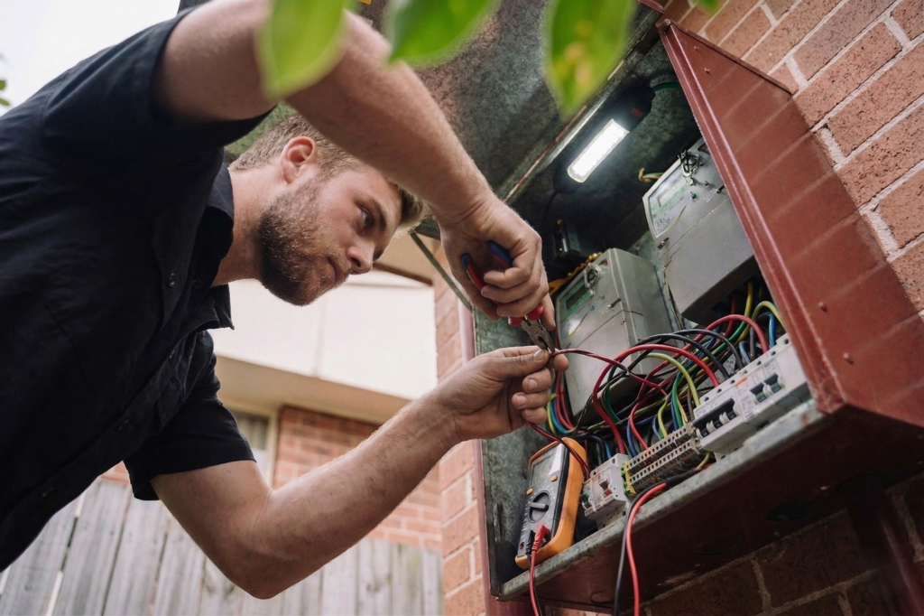 Mona Vale electrician performing electrical work